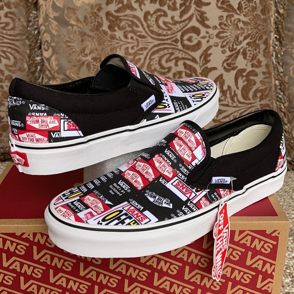 Vans Classic Slip On Label Mix Black/True White WM - Picture 11 of 16